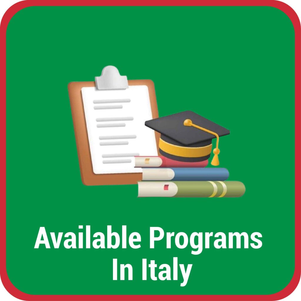 Available programs iin italy